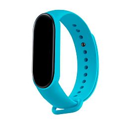 Спортивный ремешок для Mi Band 5 / 6 / 7 силикон голубой