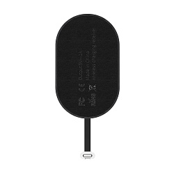 Адаптер беспроводной зарядки Baseus Microfiber Wireless Charging Receiver Lightning, чёрный