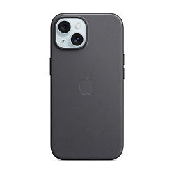 Клип-кейс (накладка) FineWoven Case MagSafe для Apple iPhone 15 ткань, силикон, чёрный