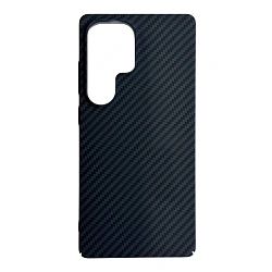 Клип-кейс (накладка) Luxo Carbon для Samsung Galaxy S25 Ultra пластик, чёрно-серый