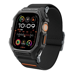 Чехол-бампер с ремешком Spigen Lite Fit Pro для Apple Watch Ultra 49mm сталь, нейлон чёрный