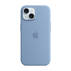 Клип-кейс (накладка) Apple Silicone Case MagSafe для Apple iPhone 15 силикон, Winter Blue