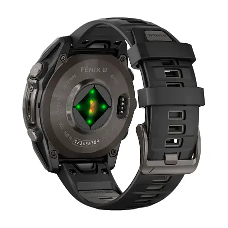 Умные часы Garmin Fenix 8 47 mm Amoled угольно-чёрный (пепельно-чёрный ремешок) - 3