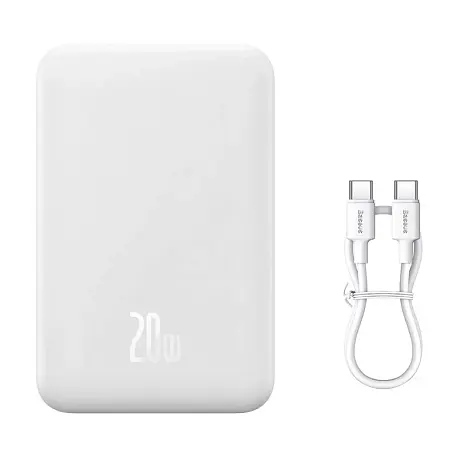 Внешний аккумулятор с беспроводной зарядкой Baseus Magnetic Mini Wireless Fast Charge 20000 мАч 20 Вт белый - 5