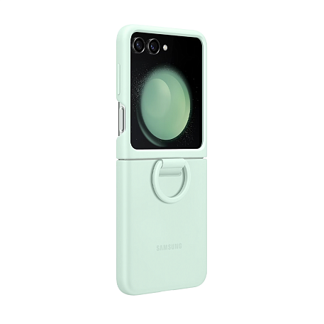 Клип-кейс (накладка) Samsung Silicone Case with Ring для Samsung Galaxy Z Flip 5 силикон, мятный - 4