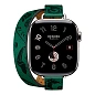 Умные часы Apple Watch Hermes Series 11 42mm GPS + Cellular Silver Titanium Case Vert Moyen/Noir Double Tour "Animaux Bandana" Attelage Animaux Bandana Strap (with Orange Hermès Sport band) - 2