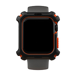 Чехол-бампер UAG для Apple Watch 44mm поликарбонат, чёрный с оранжевым