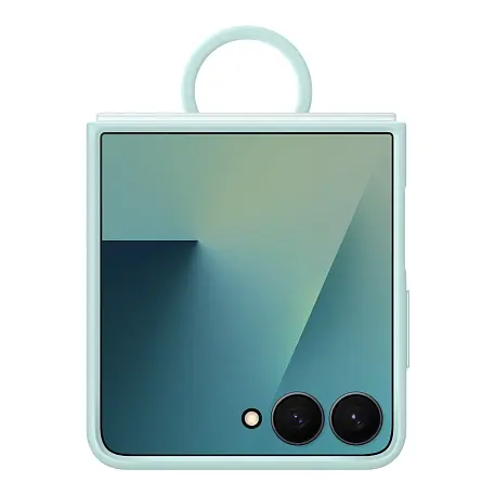 Клип-кейс (накладка) Samsung Silicone Case with Ring для Samsung Galaxy Z Flip 7 силикон, поликарбонат, мятный - 2