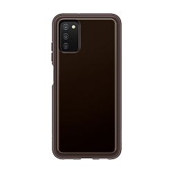 Клип-кейс (накладка) Samsung Soft Clear Cover для Samsung Galaxy A03s полиуретан, чёрный