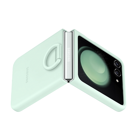 Клип-кейс (накладка) Samsung Silicone Case with Ring для Samsung Galaxy Z Flip 5 силикон, мятный - 5