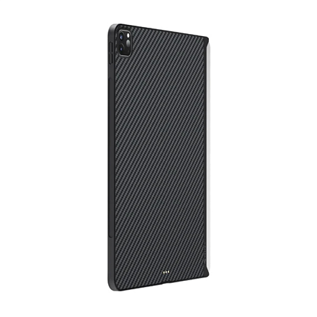 Клип-кейс (накладка) Pitaka MagEZ Case 2 для Apple iPad Pro 11" (2020 / 2021 / 2022) кевлар (арамид), чёрно-серый (полоска) - 2