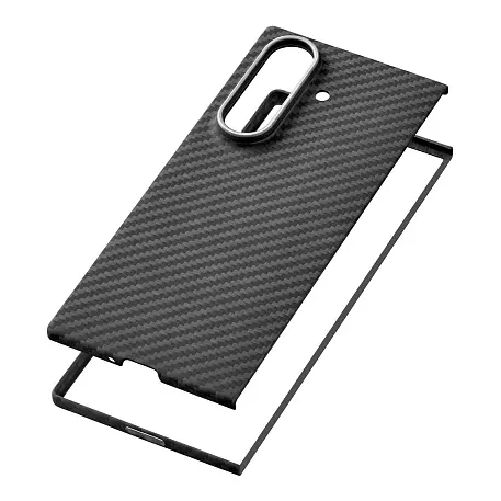 Клип-кейс (накладка) uBear Supreme Mag Case для Samsung Galaxy Z Fold 7 (Уценка) чёрно-серый (полоска) (хорошее состояние, непрокрас на рамке) - 2