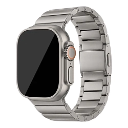 Блочный браслет uBear Grade для Apple Watch 44 / 45 / 46 / 49mm титан "натуральный титан"