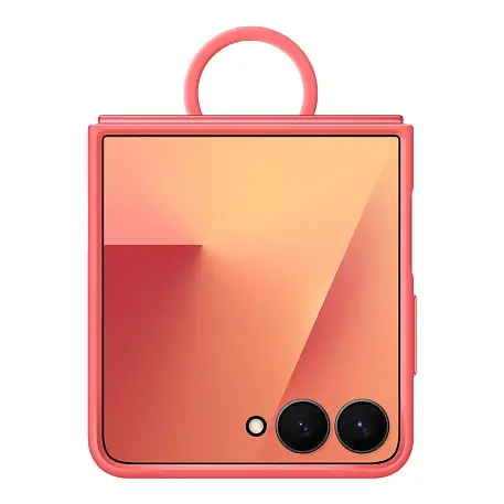 Клип-кейс (накладка) Samsung Silicone Case with Ring для Samsung Galaxy Z Flip 7 силикон, поликарбонат, красный - 2