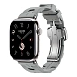 Умные часы Apple Watch Hermes Series 11 42mm GPS + Cellular Silver Titanium Case Gris Single Tour Deployment Buckle Kilim Strap (with Orange Hermès Sport band)