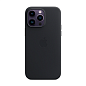 Клип-кейс (накладка) Leather Case MagSafe для Apple iPhone 14 Pro Max кожа, чёрный