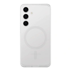 Клип-кейс (накладка) Clear Frame MagSafe для Samsung Galaxy S24 Plus пластик, силикон, прозрачный с серой рамкой