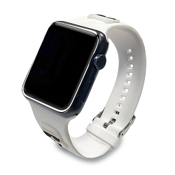 Ремешок CG Mobile Lagerfeld Karl and Choupette Head для Apple Watch 44 / 45 / 46 / 49mm силикон белый