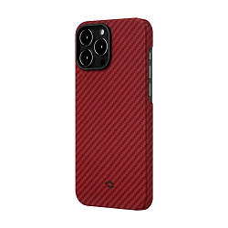 Клип-кейс (накладка) Pitaka MagEZ Case 2 для Apple iPhone 13 Pro кевлар (арамид), красный (полоска)