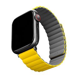 Магнитный браслет UNIQ Revix для Apple Watch 44 / 45 / 46 / 49mm силикон серо-жёлтый