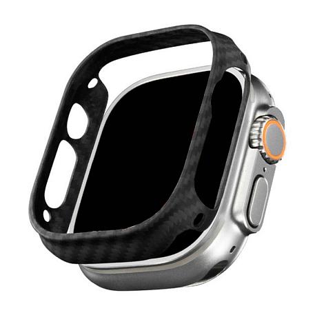 Чехол-бампер Pitaka AirCase для Apple Watch Ultra / Ultra 2 / Ultra 3 49mm кевлар (арамид), чёрно-серый (полоска) - 3