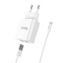 Сетевое зарядное устройство + кабель Micro Hoco C62A 10 Вт, белый - 1