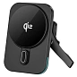 Автомобильный держатель магнитный WIWU QI2.0 MAGO Wireless Charger с беспроводной зарядкой (зажим) чёрный - 3