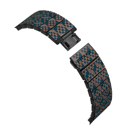 Браслет Pitaka Dreamland для Apple Watch 38 / 40 / 41 / 42 / 44 / 45 / 46 / 49mm карбон (Уценка) "лестница" (хорошее состояние, потертости на креплениях) - 3