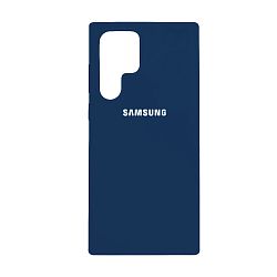 Клип-кейс (накладка) Silicone cover закрытый для Samsung Galaxy S22 Ultra силикон, тёмно-синий