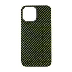 Клип-кейс (накладка) K-DOO Kevlar для Apple iPhone 13 кевлар, чёрно-зелёный (полоска)