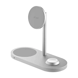 Беспроводное зарядное устройство uBear Stage Pro 3 in 1 30 Вт серебристый