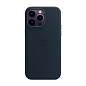 Клип-кейс (накладка) Leather Case MagSafe для Apple iPhone 14 Pro Max кожа, тёмно-синий