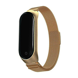 Браслет Миланский сетчатый для Mi Band 3 / 4 сталь золотой