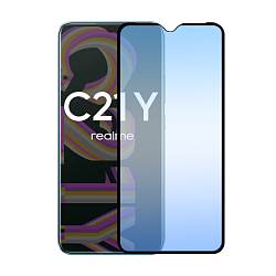 Защитное стекло 3D Premium для Realme C21Y, черная рамка