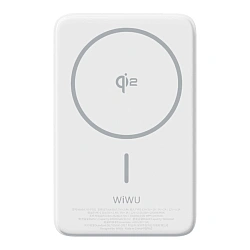 Внешний аккумулятор с беспроводной зарядкой WIWU Magnetic Power Bank Qi2 10000 мАч 30 Вт белый
