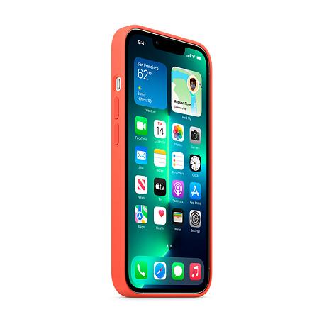 Клип-кейс (накладка) Apple Silicone Case MagSafe для Apple iPhone 13 Pro (Уценка) Nectarine (хорошее состояние, точка на чехле) - 3