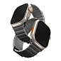 Магнитный браслет UNIQ Revix Premium Edition для Apple Watch 44 / 45 / 46 / 49mm искусственная кожа, силикон угольно-серый
