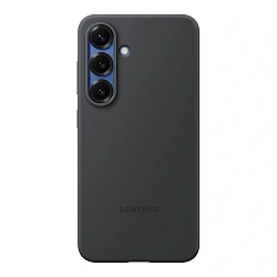 Клип-кейс (накладка) Samsung Silicone Case для Samsung Galaxy S25 силикон, поликарбонат, чёрный