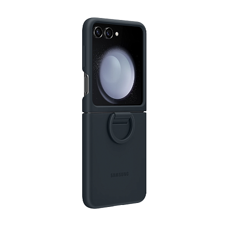 Клип-кейс (накладка) Samsung Silicone Case with Ring для Samsung Galaxy Z Flip 5 силикон, тёмно-синий - 4