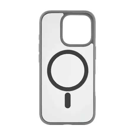 Клип-кейс (накладка) uBear Cloud Mag Case для Apple iPhone 16 Pro Max полиуретан, поликарбонат, прозрачный с серой рамкой - 2