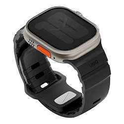 Спортивный ремешок UNIQ Alton для Apple Watch 44 / 45 / 46 / 49mm силикон чёрный