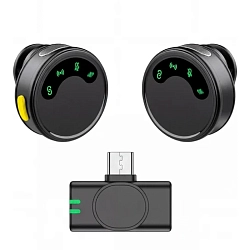 Микрофон петличный WIWU Microphone Duo Wireless WM010 чёрный