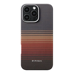 Клип-кейс (накладка) Pitaka Military-Grade Protective Case для Apple iPhone 16 Pro кевлар (арамид), "закат"