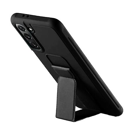 Клип-кейс (накладка) с магнитной подставкой для Samsung Galaxy S21 силикон, чёрный - 2