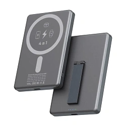 Внешний аккумулятор с беспроводной зарядкой Breaking MagSafe P218 (Уценка) графит