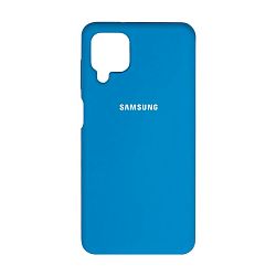Клип-кейс (накладка) Silicone cover закрытый для Samsung Galaxy A12 / M12 силикон, голубой