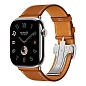 Умные часы Apple Watch Hermes Series 11 46mm GPS + Cellular Silver Titanium Case Fauve Single Tour Deployment Buckle Strap (with Orange Hermès Sport band)