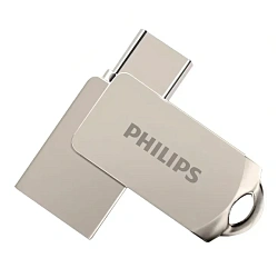 USB-флешка Philips 2-in-1 USB 3.2 - Type-C 128 ГБ серебристый