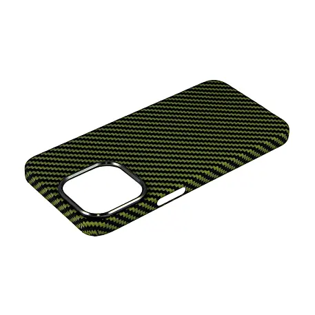 Клип-кейс (накладка) K-DOO Kevlar для Apple iPhone 13 Pro (Уценка) чёрно-зелёный (полоска) (хорошее состояние, потёртости на корпусе) - 4