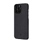 Клип-кейс (накладка) Pitaka MagEZ Case 2 для Apple iPhone 13 Pro Max кевлар (арамид), чёрно-серый (полоска)